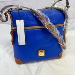 Dooney & Bourke Royal Blue and Tan Crossbody Bag